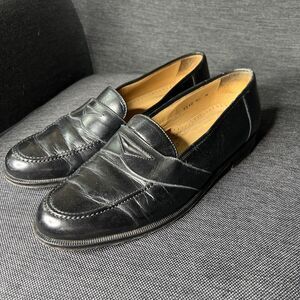 Magnanni 9340 Black Polished Calf Moc Toe Penny Loafers Shoes Men's 9.5 M